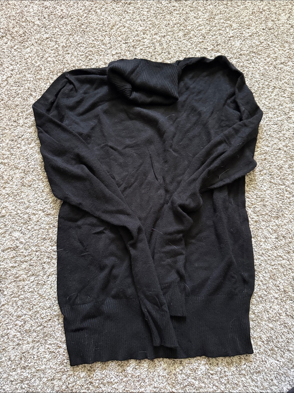 Ann Taylor Black Ribbed Turtleneck Sweater - Picture 3 of 3